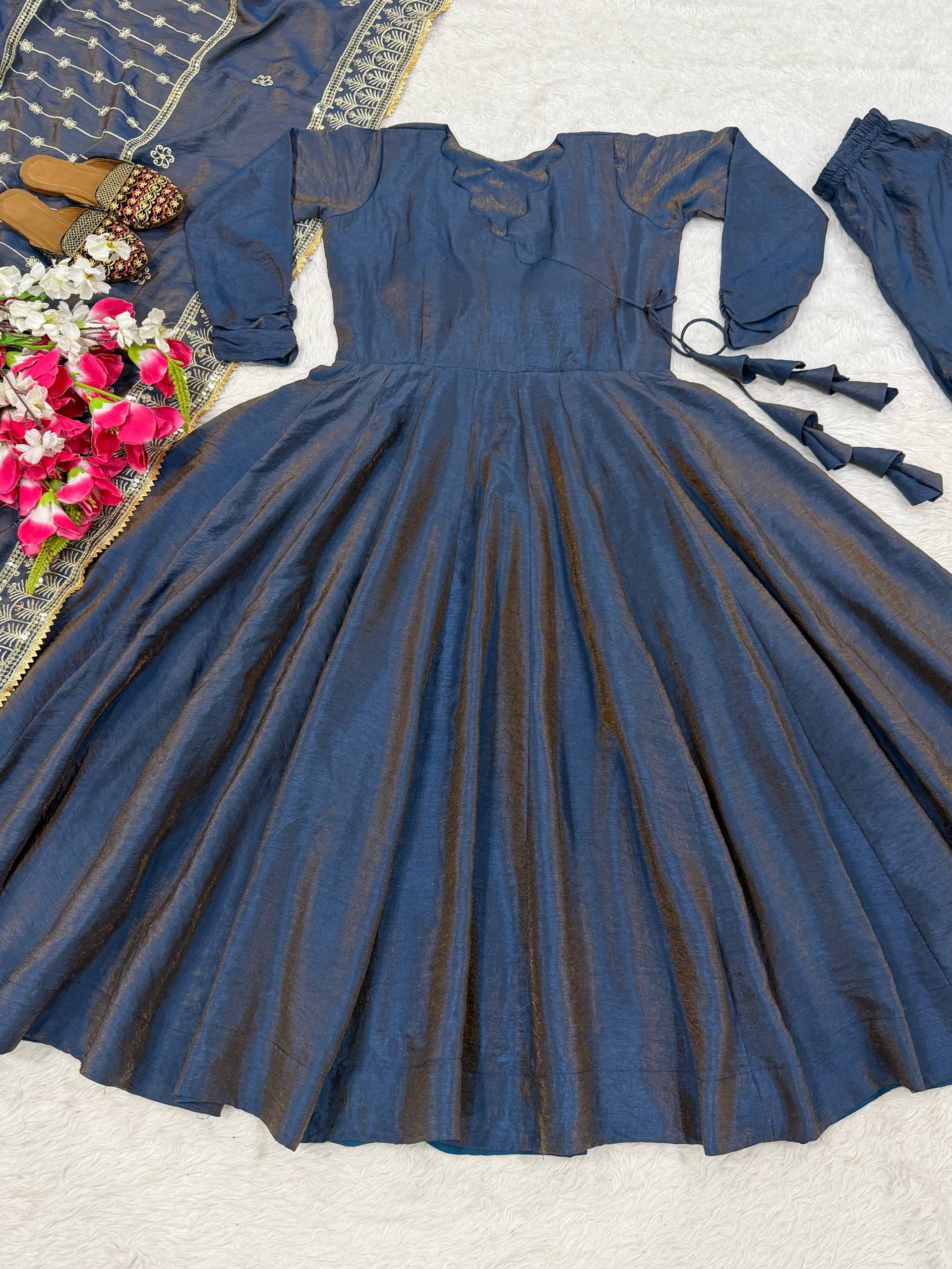 The Sovereign Teal Heritage Anarkali